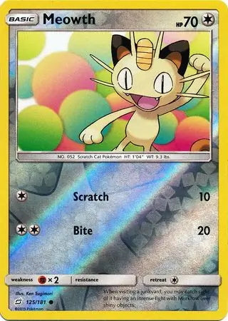 Team Up Meowth #125/181 reverse holo